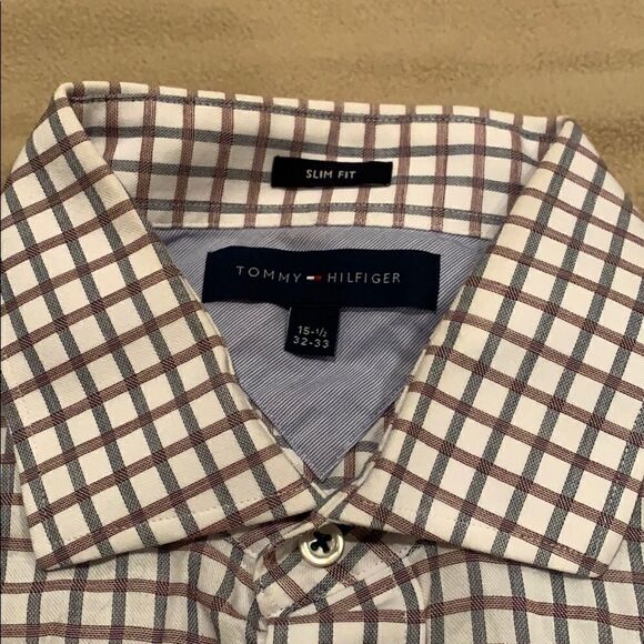 Red, White and Blue Checked Slim Fit Shirt -Tommy Hilfiger - Picture 2 of 4